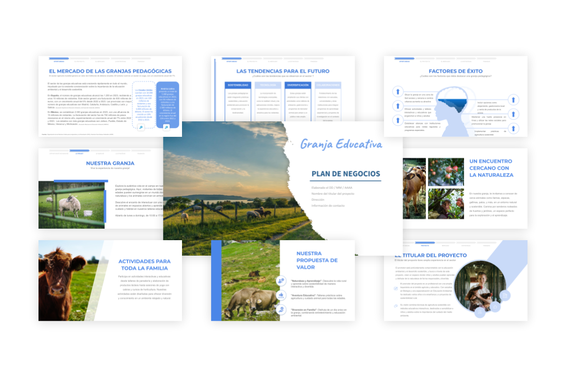 Un plan de negocios para una granja educativa (.ppt, .pdf) – Modelos de