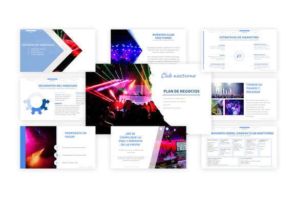 Un ejemplo gratuito de presentación de un proyecto de club nocturno