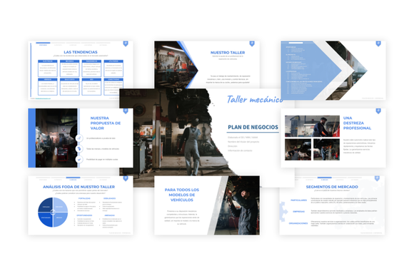 Un ejemplo gratuito de presentación de un proyecto de taller mecánico