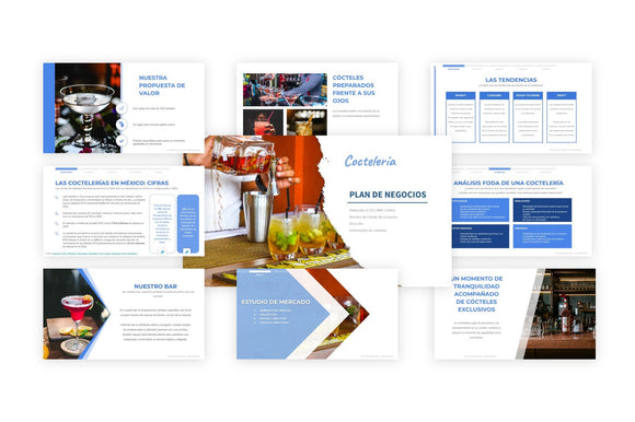 Un ejemplo gratuito de presentación de un proyecto de coctelería