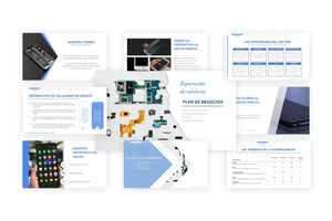 Un ejemplo gratuito de presentación de un proyecto de taller de reparación de celulares
