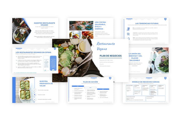 Un ejemplo gratuito de presentación de un proyecto de restaurante vegano